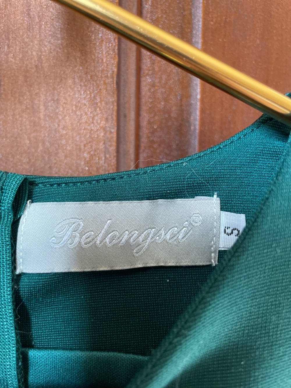 Belongsci women's small sleeveless green dress with side cutouts - Picture 4 of 6